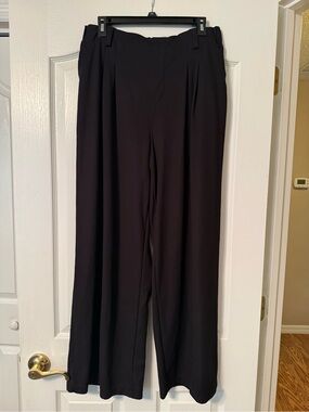 HALARA Flex Waffle Wide Leg Work Pants Black Large Tall